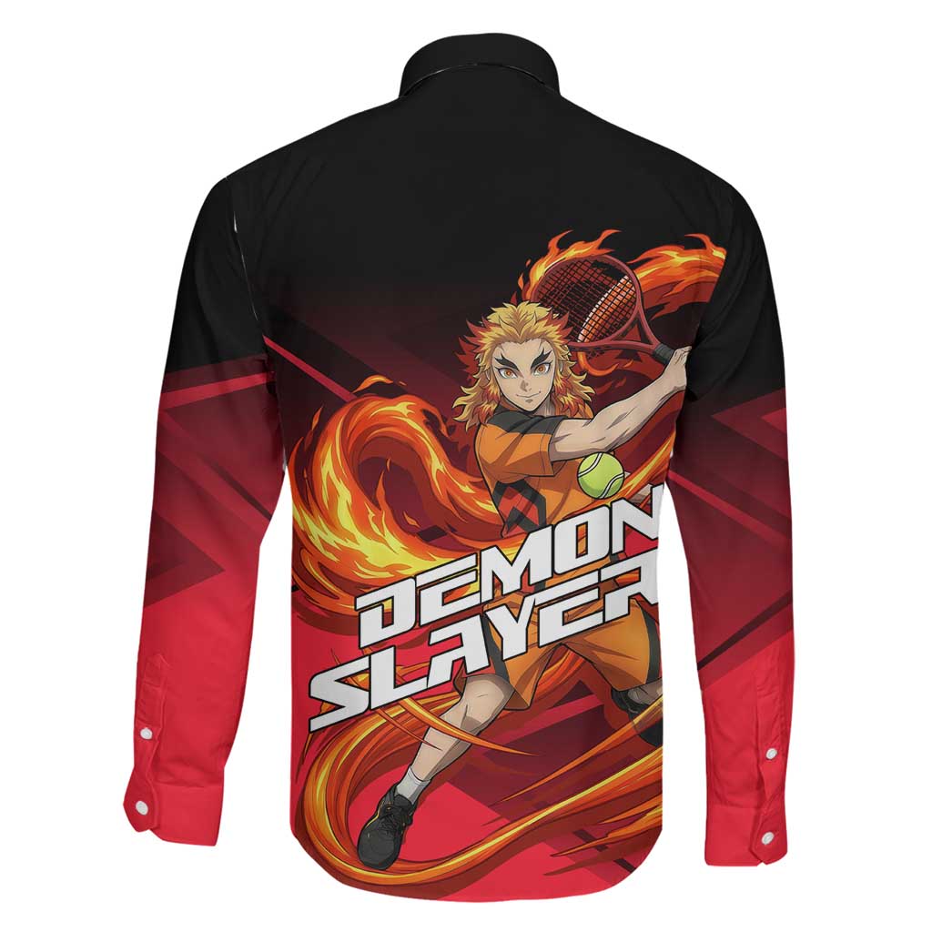 Kyojuro Rengoku Flame Rally Family Matching Off Shoulder Short Dress and Hawaiian Shirt Sporty Anime Mashup Style