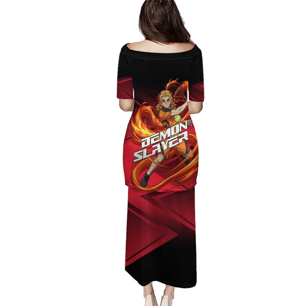 Kyojuro Rengoku Flame Rally Family Matching Puletasi and Hawaiian Shirt Sporty Anime Mashup Style