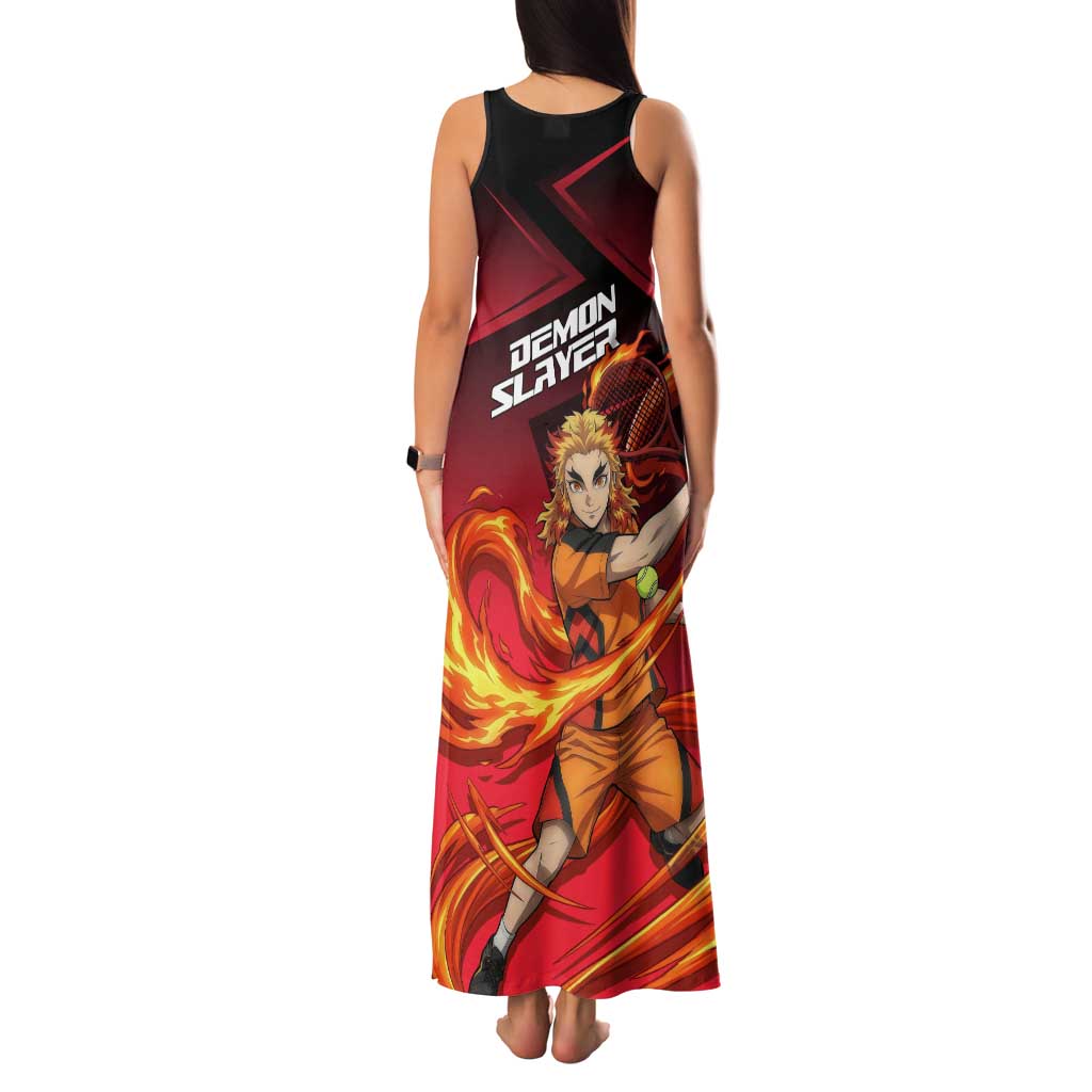 Kyojuro Rengoku Flame Rally Family Matching Tank Maxi Dress and Hawaiian Shirt Sporty Anime Mashup Style