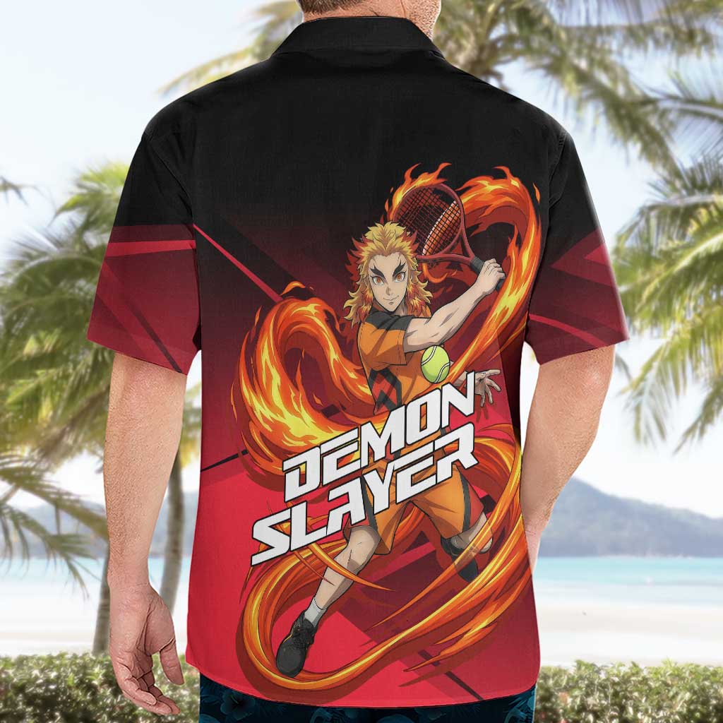 Kyojuro Rengoku Flame Rally Hawaiian Shirt Sporty Anime Mashup Style