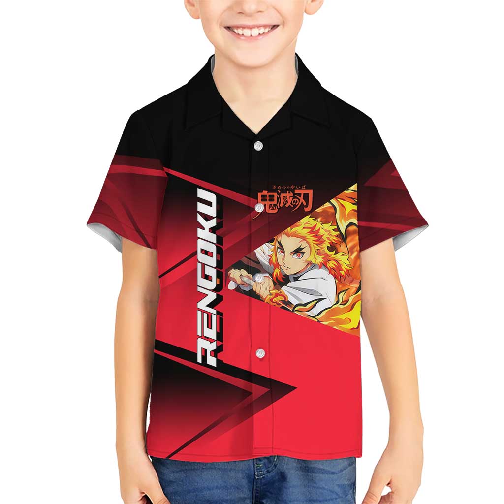Kyojuro Rengoku Flame Rally Hawaiian Shirt Sporty Anime Mashup Style