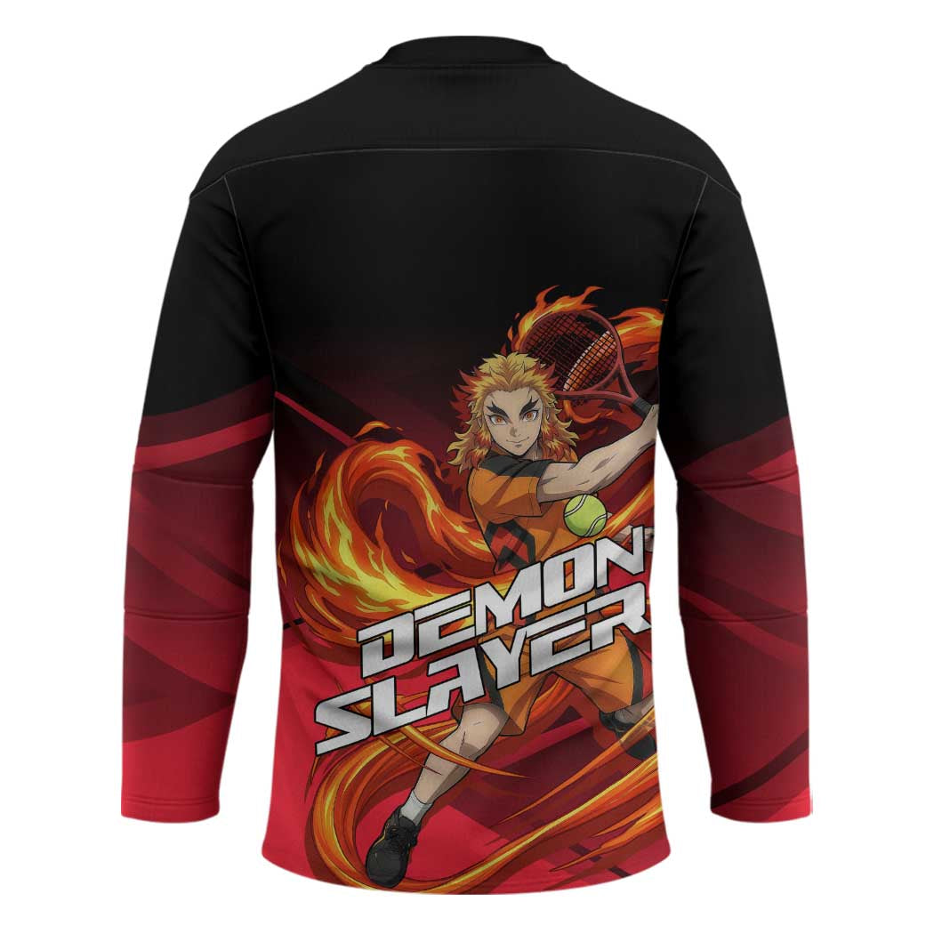 Kyojuro Rengoku Flame Rally Hockey Jersey Sporty Anime Mashup Style
