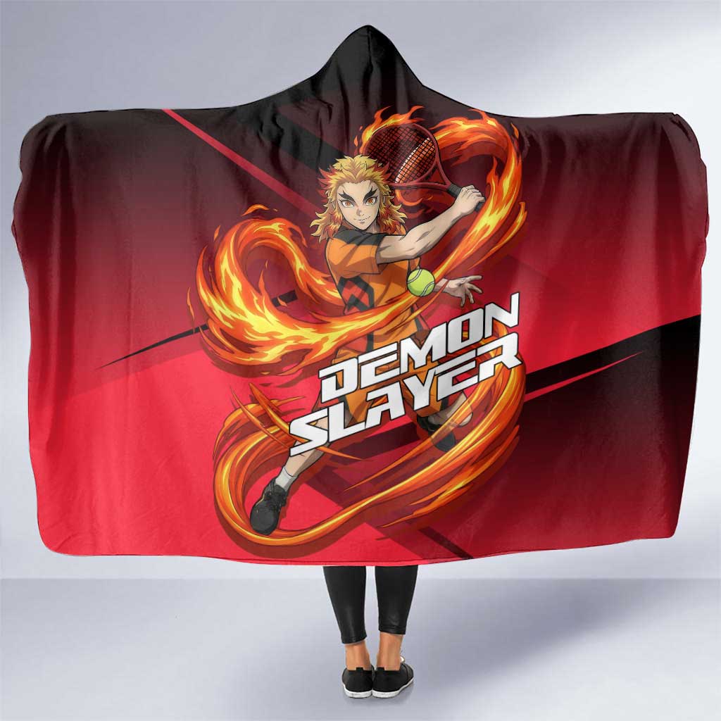 Kyojuro Rengoku Flame Rally Hooded Blanket Sporty Anime Mashup Style