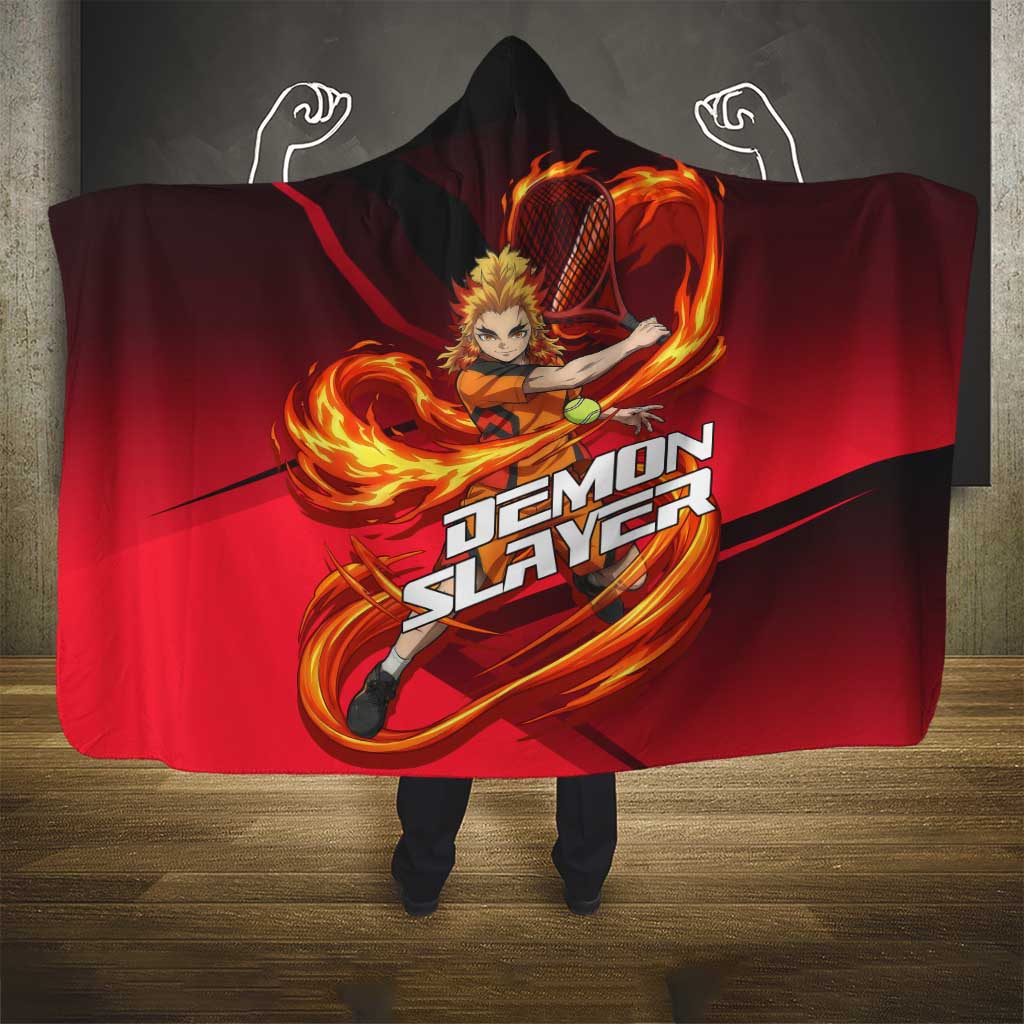 Kyojuro Rengoku Flame Rally Hooded Blanket Sporty Anime Mashup Style