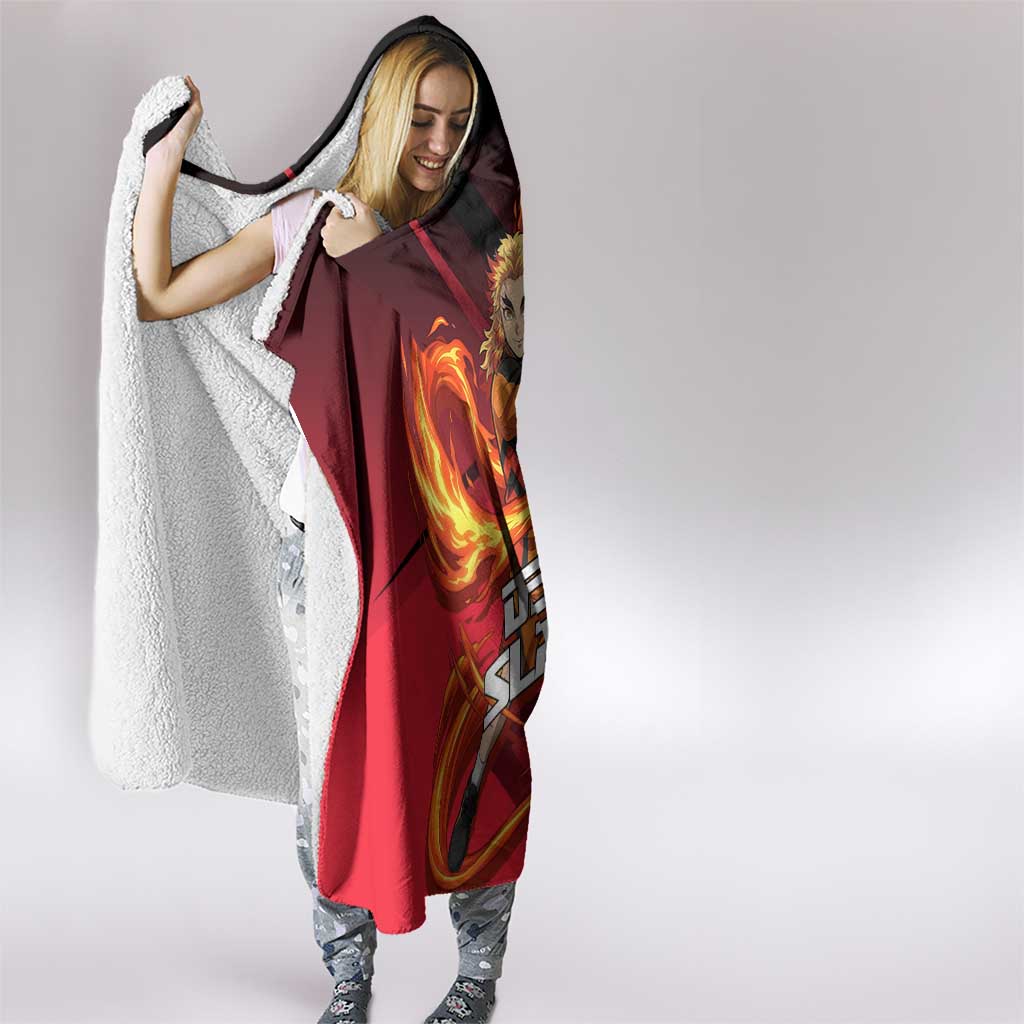 Kyojuro Rengoku Flame Rally Hooded Blanket Sporty Anime Mashup Style