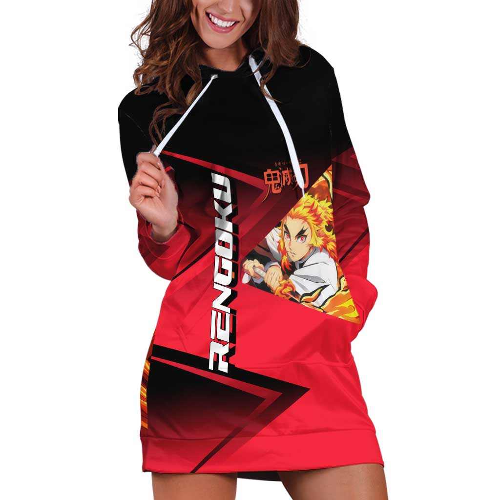 Kyojuro Rengoku Flame Rally Hoodie Dress Sporty Anime Mashup Style