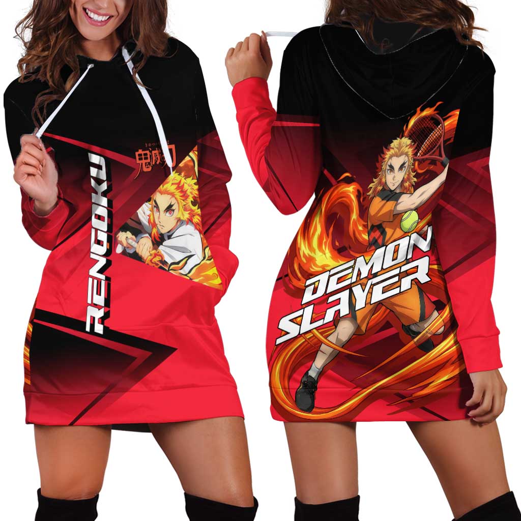 Kyojuro Rengoku Flame Rally Hoodie Dress Sporty Anime Mashup Style