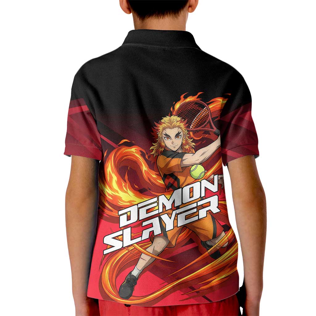 Kyojuro Rengoku Flame Rally Kid Polo Shirt Sporty Anime Mashup Style