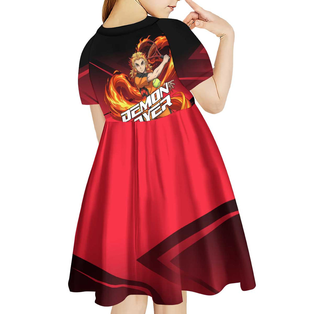 Kyojuro Rengoku Flame Rally Kid Short Sleeve Dress Sporty Anime Mashup Style