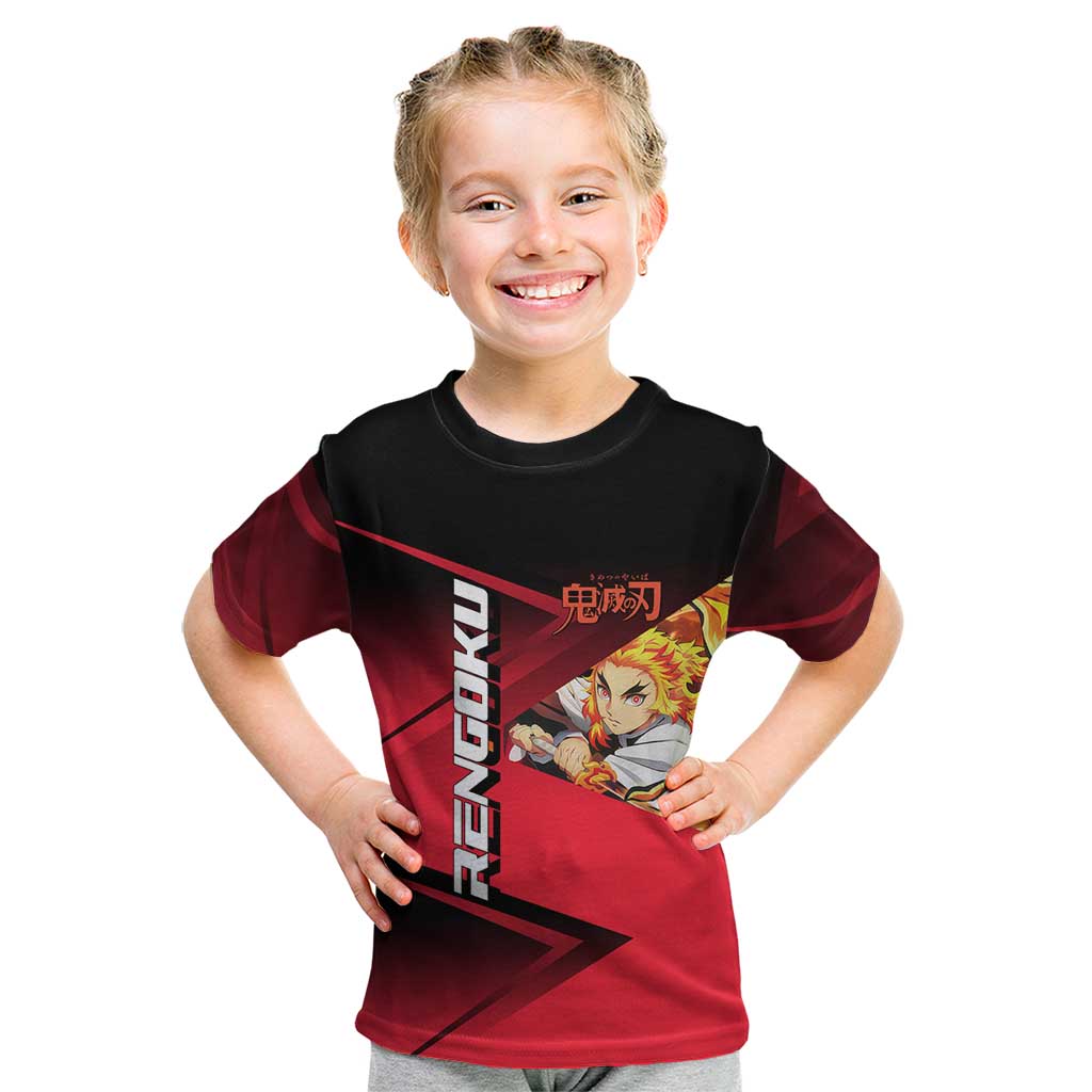 Kyojuro Rengoku Flame Rally Kid T Shirt Sporty Anime Mashup Style