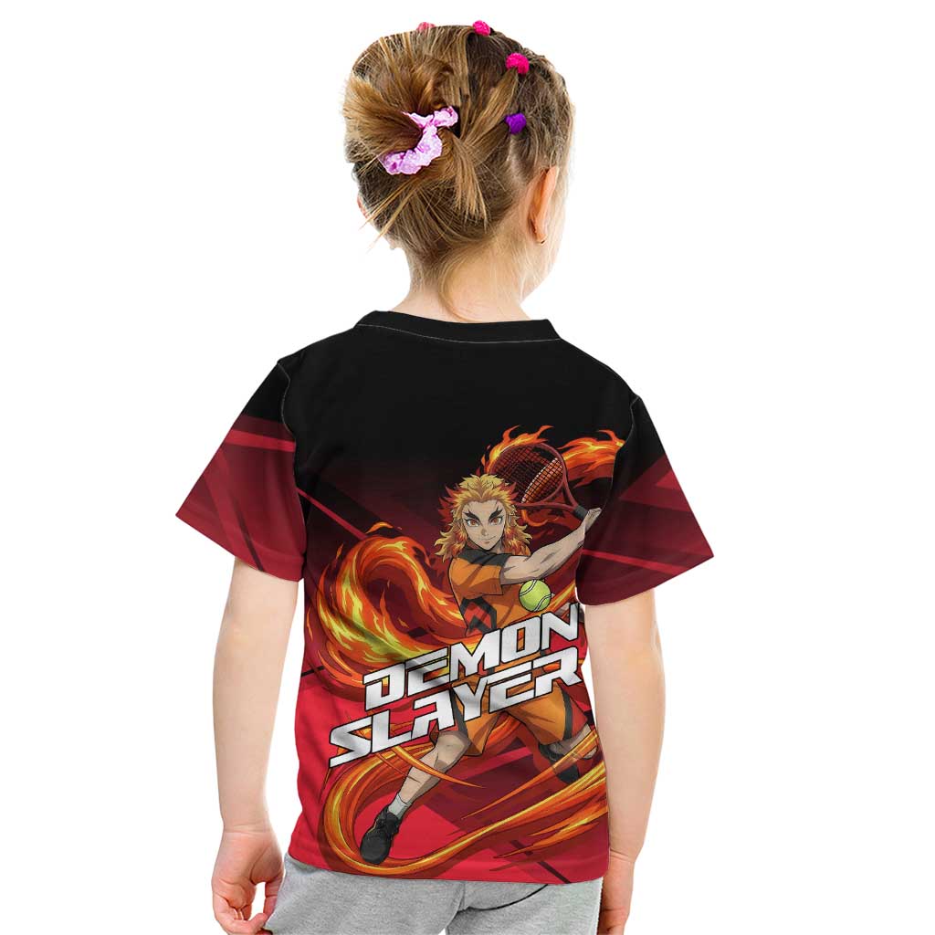 Kyojuro Rengoku Flame Rally Kid T Shirt Sporty Anime Mashup Style