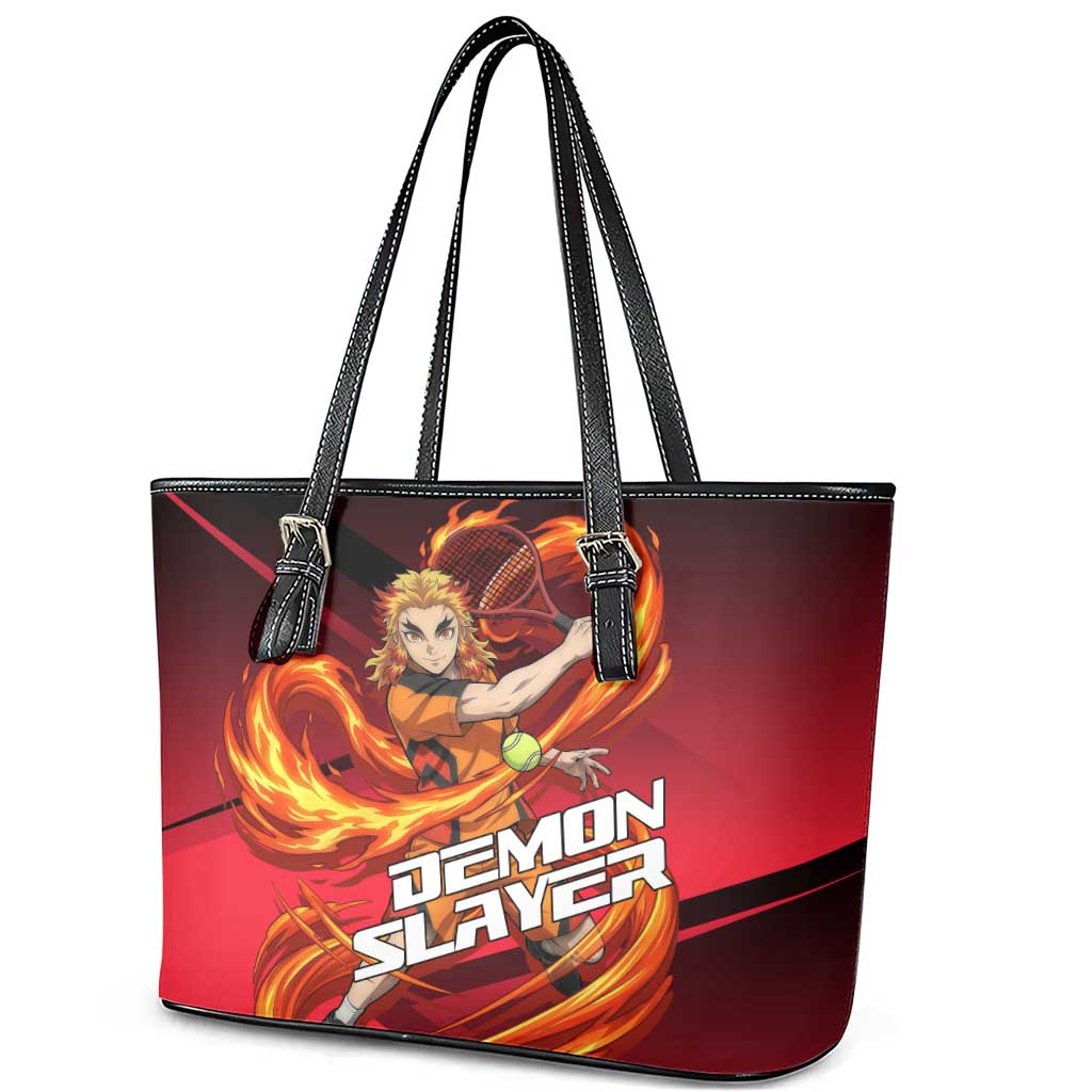 Kyojuro Rengoku Flame Rally Leather Tote Bag Sporty Anime Mashup Style