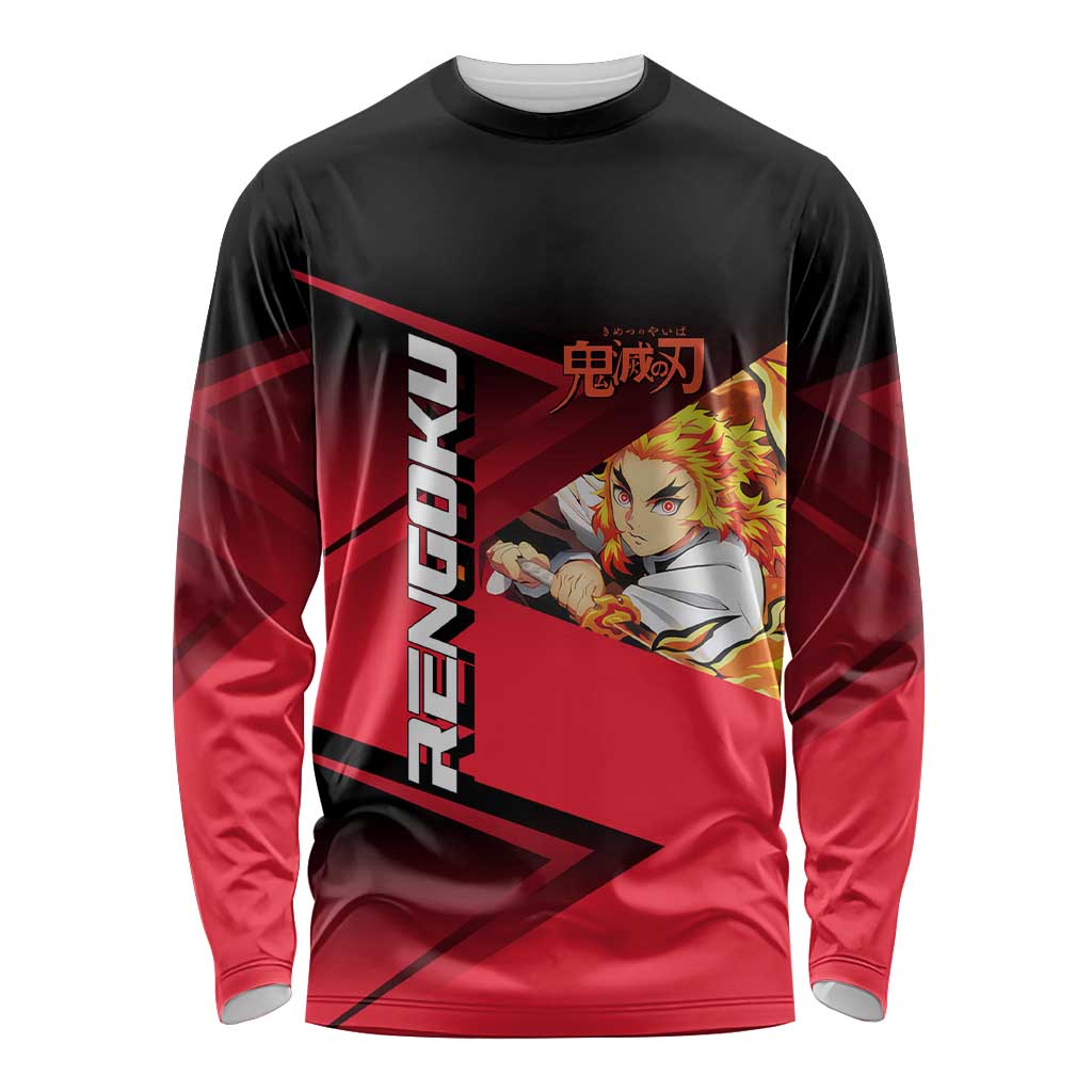 Kyojuro Rengoku Flame Rally Long Sleeve Shirt Sporty Anime Mashup Style