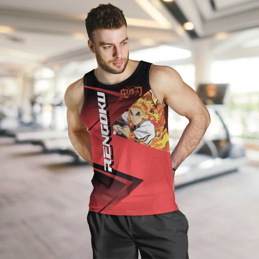 Kyojuro Rengoku Flame Rally Men Tank Top Sporty Anime Mashup Style