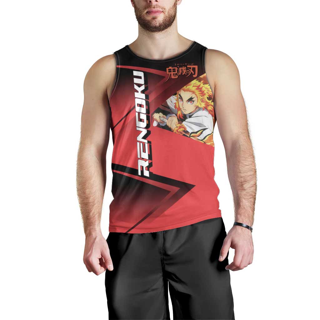 Kyojuro Rengoku Flame Rally Men Tank Top Sporty Anime Mashup Style