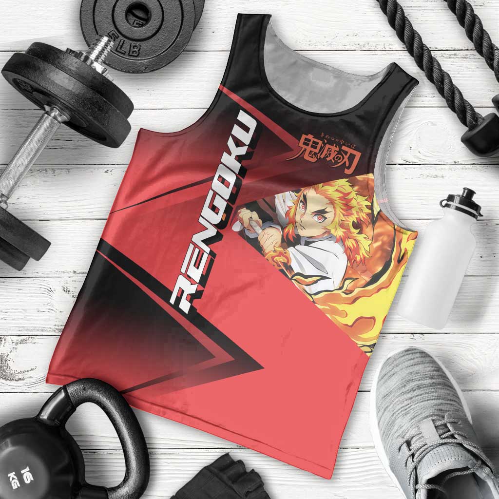 Kyojuro Rengoku Flame Rally Men Tank Top Sporty Anime Mashup Style