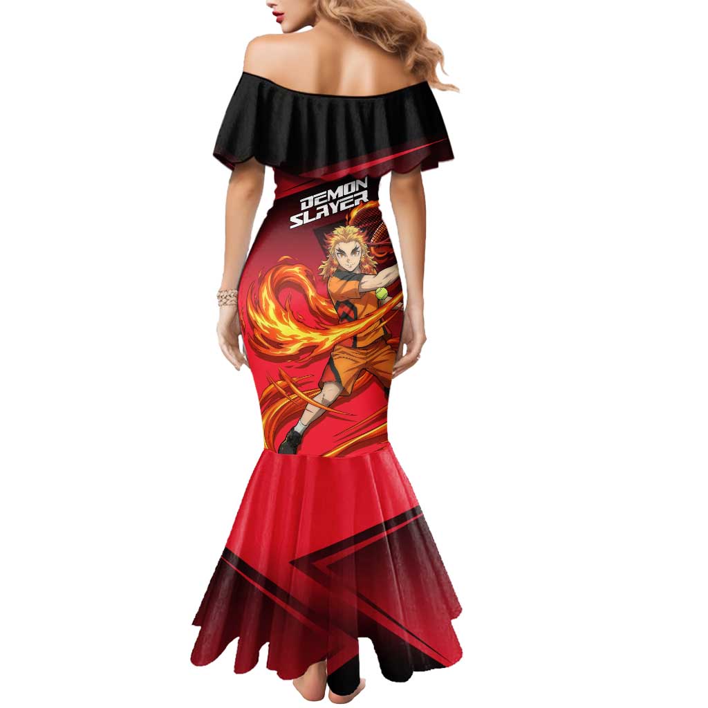 Kyojuro Rengoku Flame Rally Mermaid Dress Sporty Anime Mashup Style