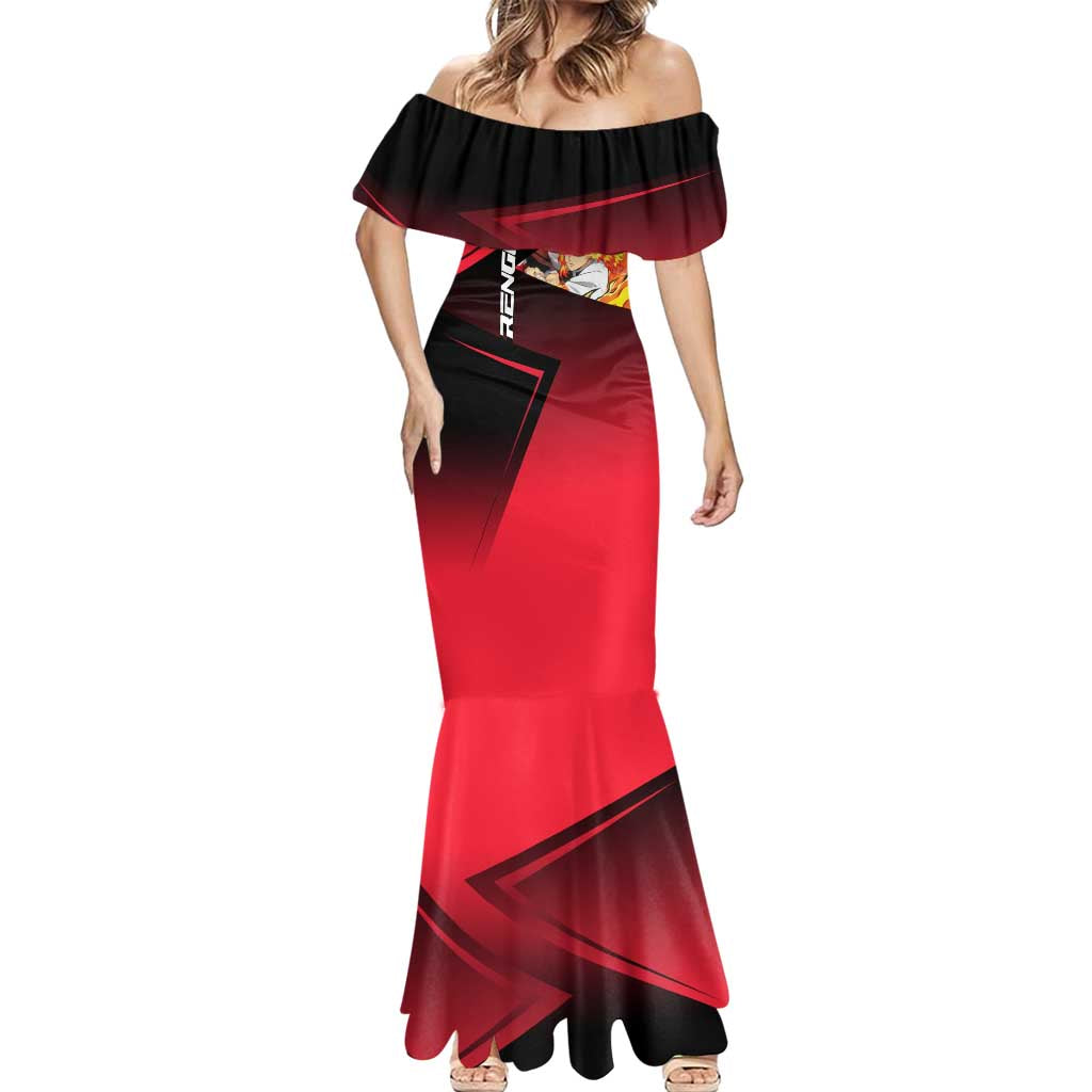 Kyojuro Rengoku Flame Rally Mermaid Dress Sporty Anime Mashup Style