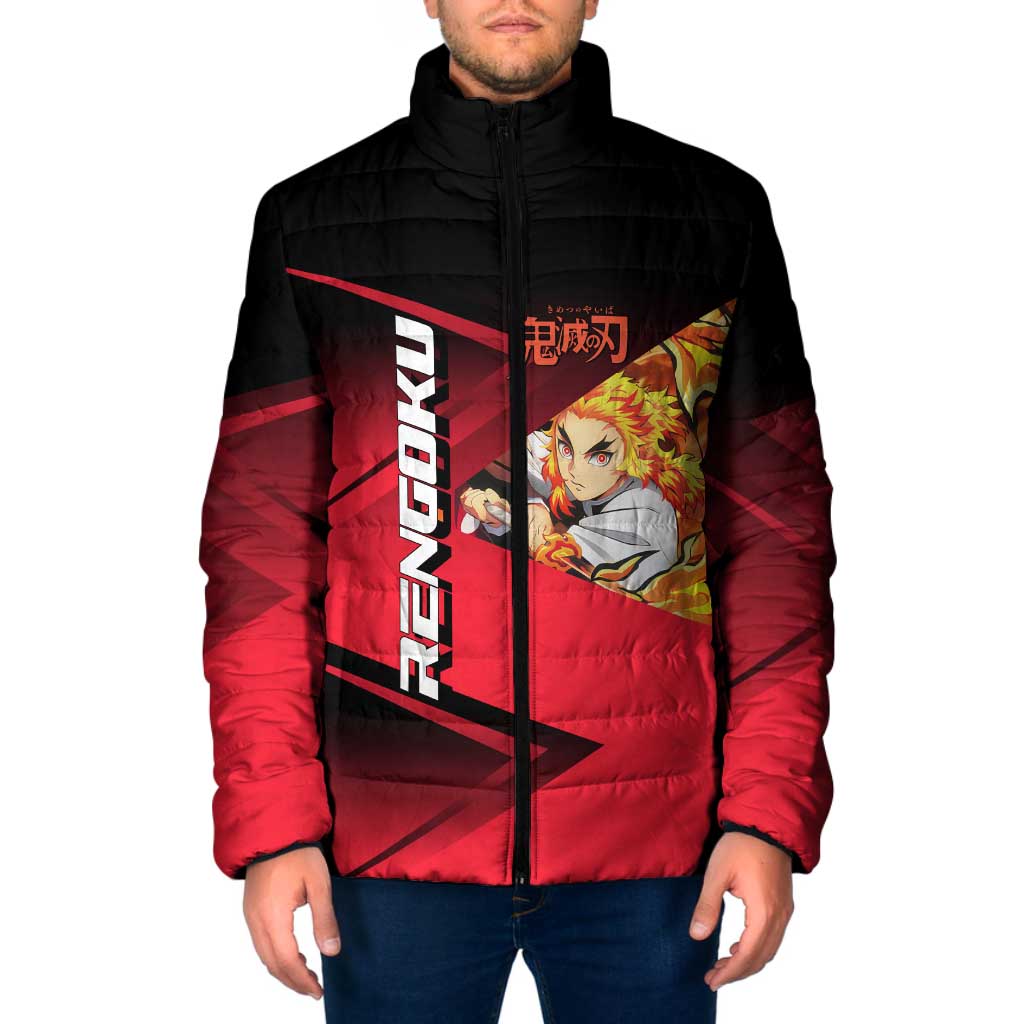 Kyojuro Rengoku Flame Rally Padded Jacket Sporty Anime Mashup Style