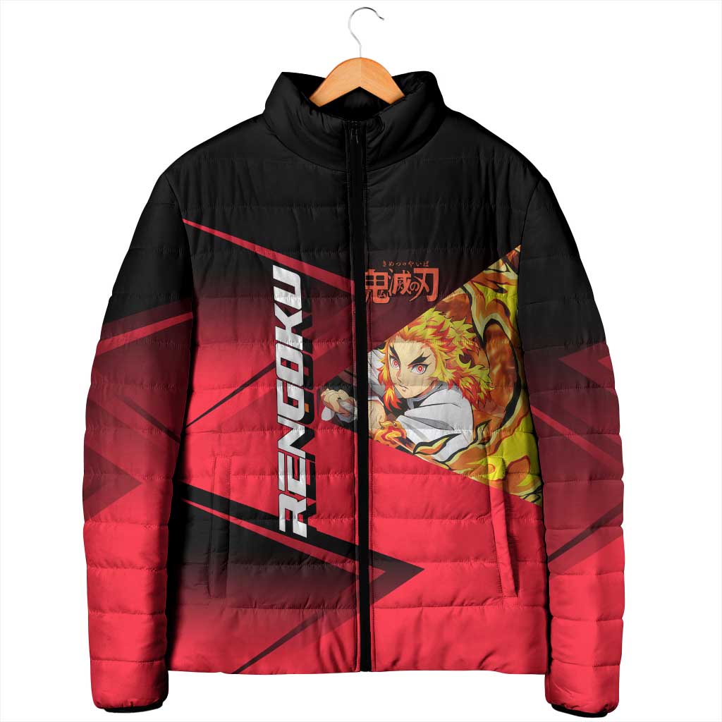 Kyojuro Rengoku Flame Rally Padded Jacket Sporty Anime Mashup Style