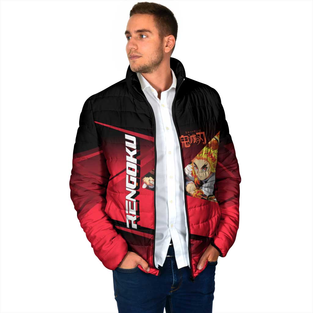 Kyojuro Rengoku Flame Rally Padded Jacket Sporty Anime Mashup Style