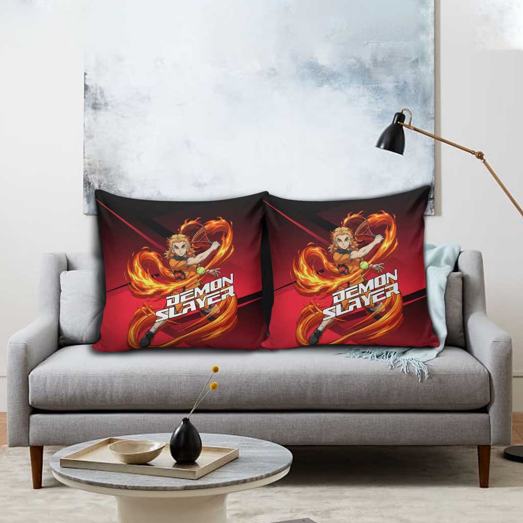 Kyojuro Rengoku Flame Rally Pillow Cover Sporty Anime Mashup Style