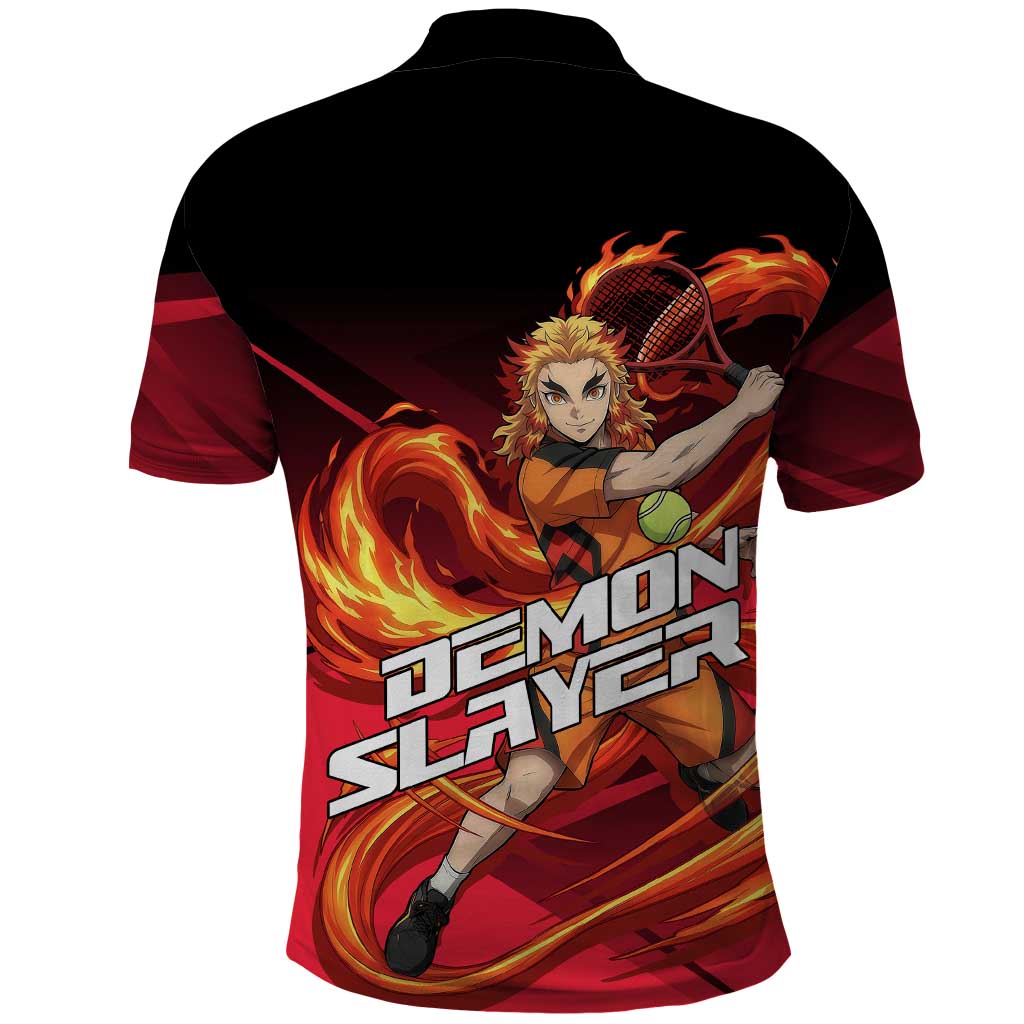 Kyojuro Rengoku Flame Rally Polo Shirt Sporty Anime Mashup Style