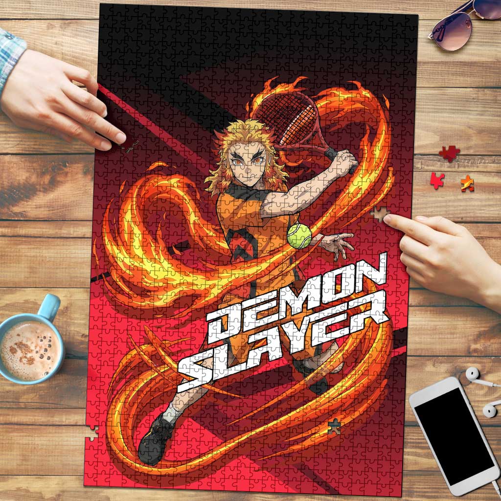 Kyojuro Rengoku Flame Rally Puzzle Sporty Anime Mashup Style