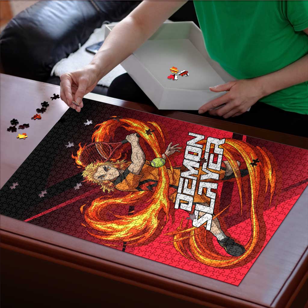 Kyojuro Rengoku Flame Rally Puzzle Sporty Anime Mashup Style