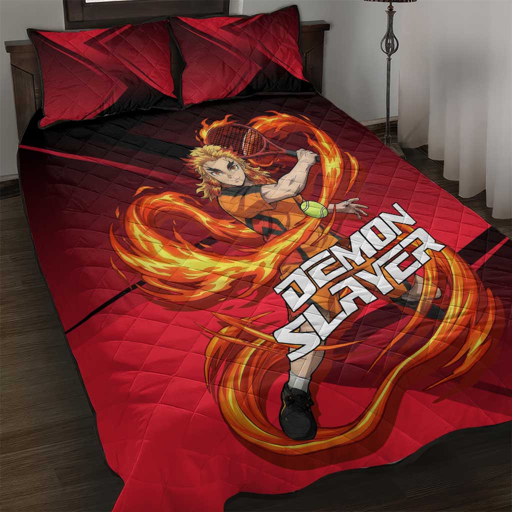 Kyojuro Rengoku Flame Rally Quilt Bed Set Sporty Anime Mashup Style