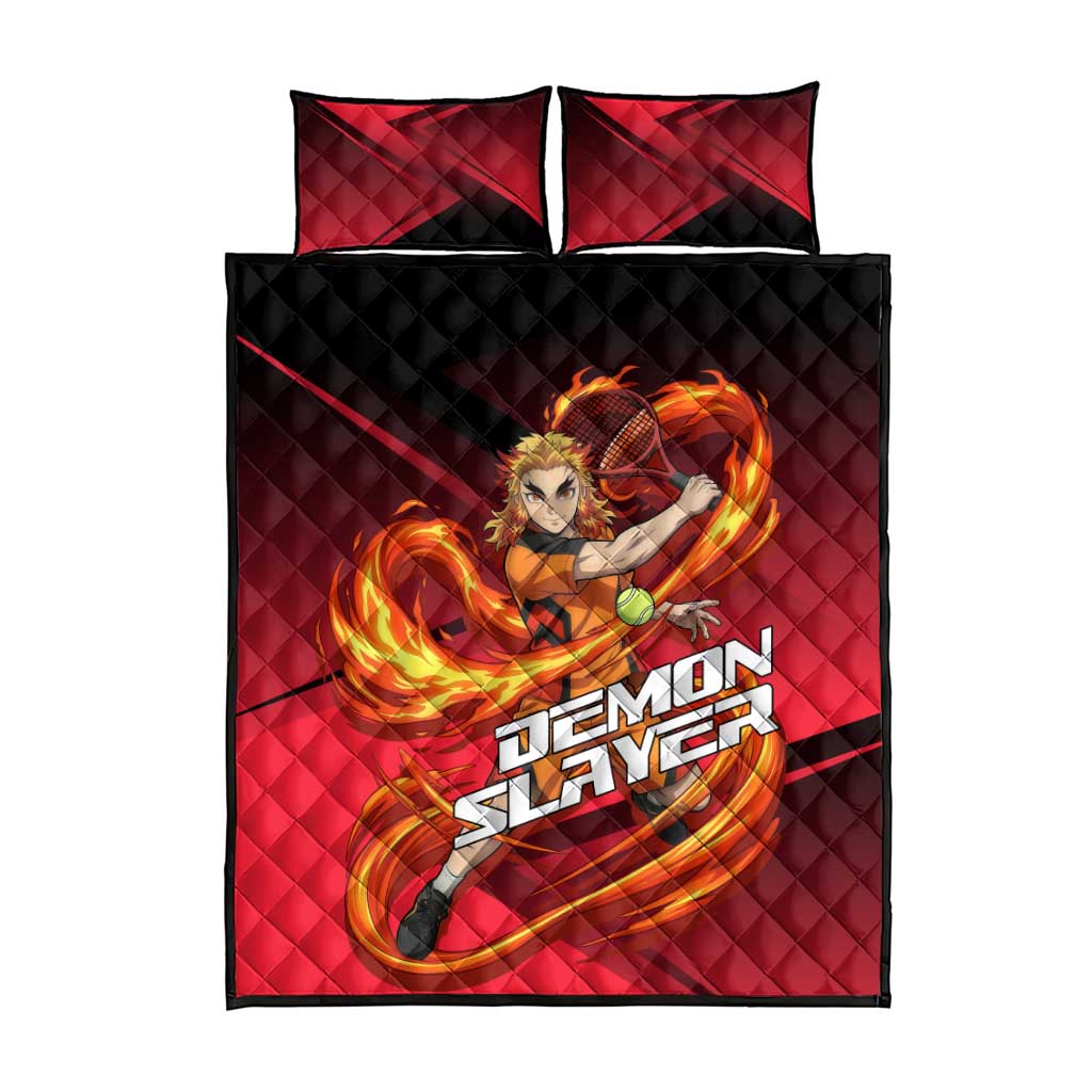 Kyojuro Rengoku Flame Rally Quilt Bed Set Sporty Anime Mashup Style