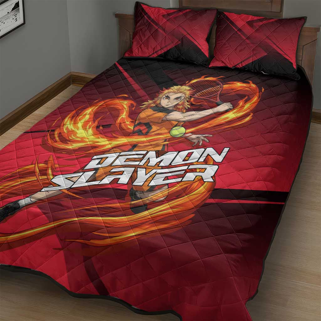 Kyojuro Rengoku Flame Rally Quilt Bed Set Sporty Anime Mashup Style