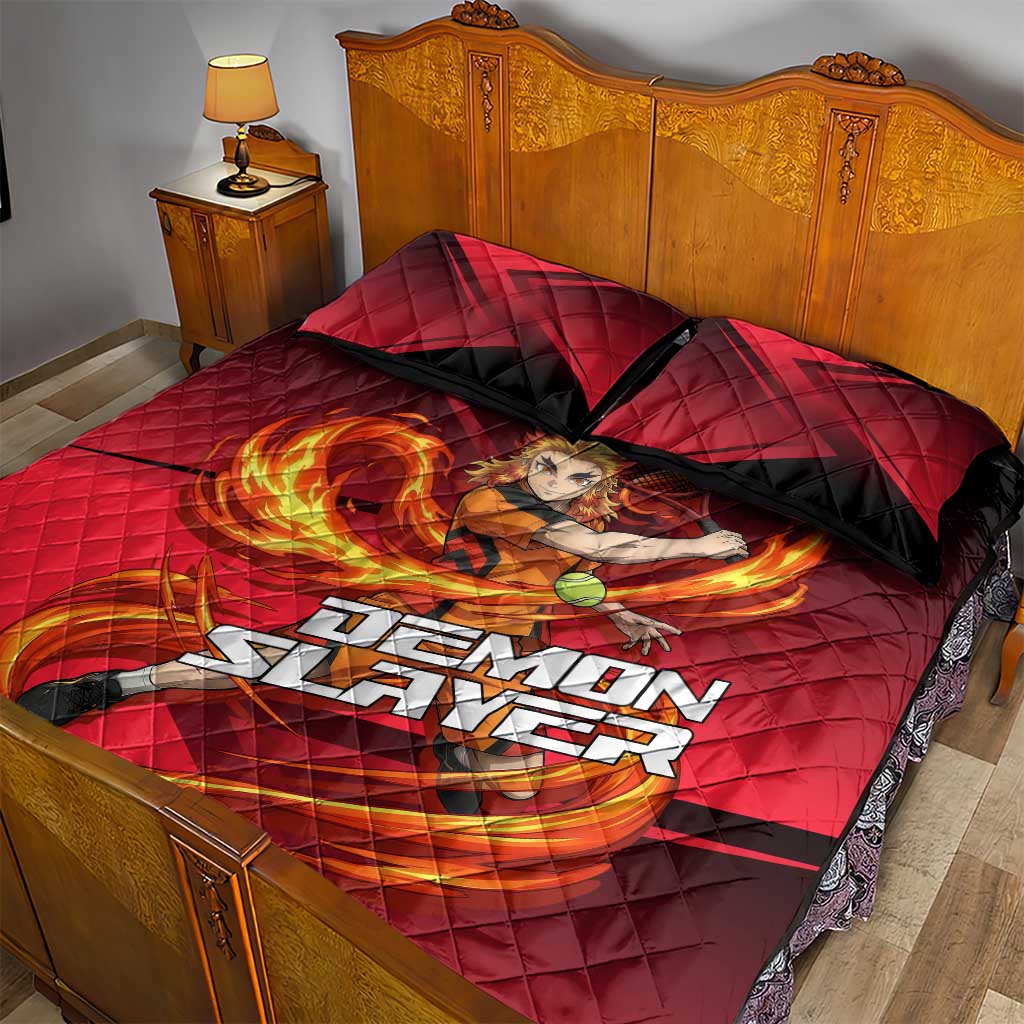 Kyojuro Rengoku Flame Rally Quilt Bed Set Sporty Anime Mashup Style