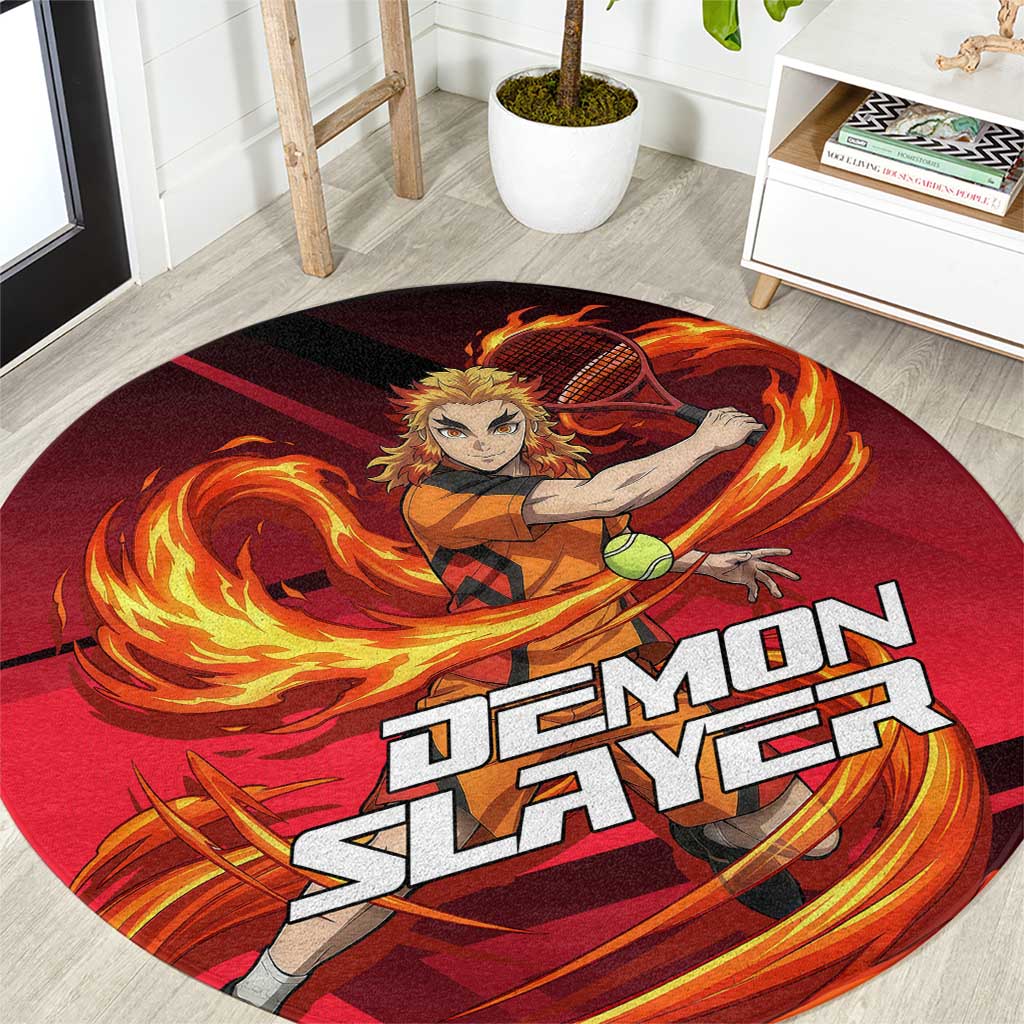 Kyojuro Rengoku Flame Rally Round Carpet Sporty Anime Mashup Style