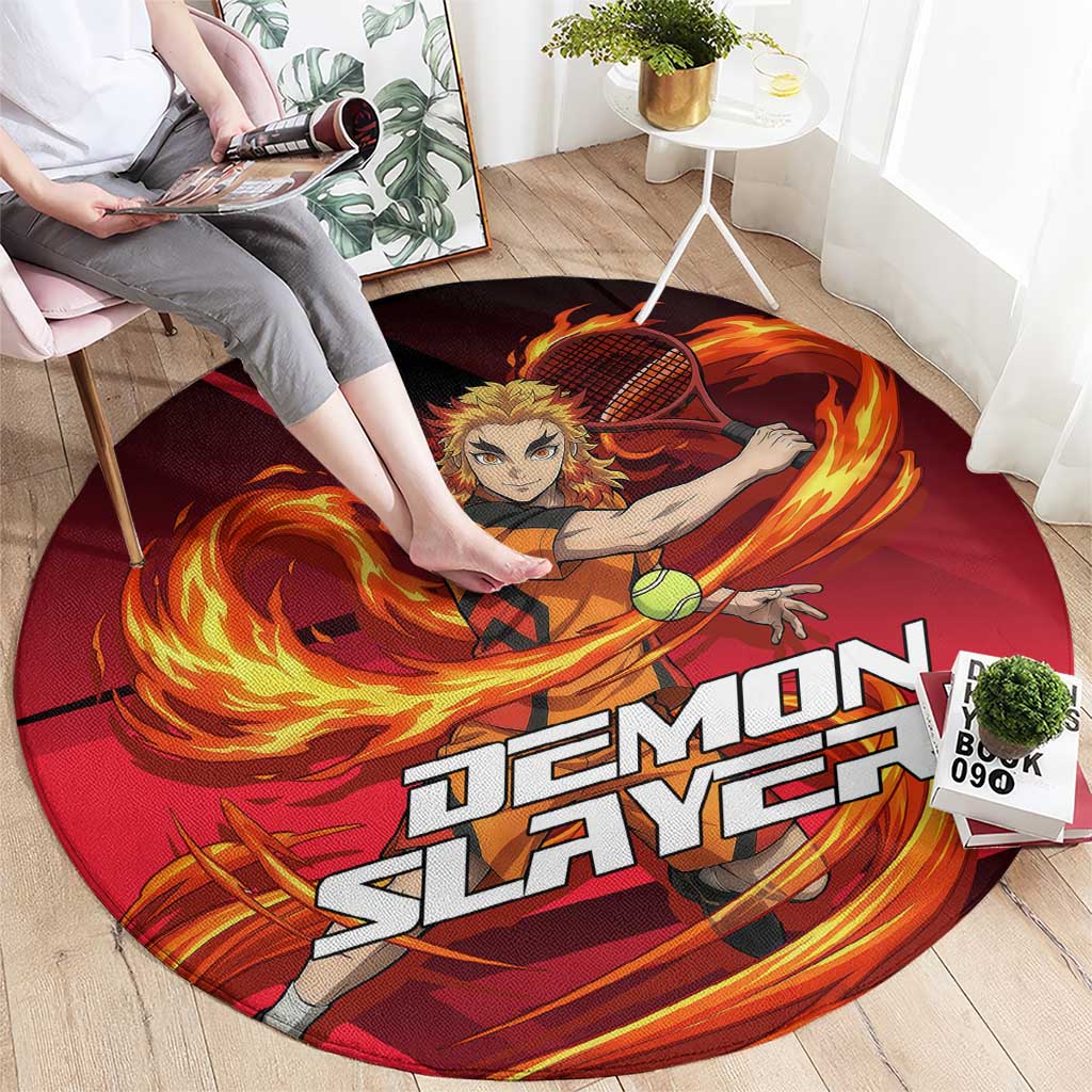 Kyojuro Rengoku Flame Rally Round Carpet Sporty Anime Mashup Style