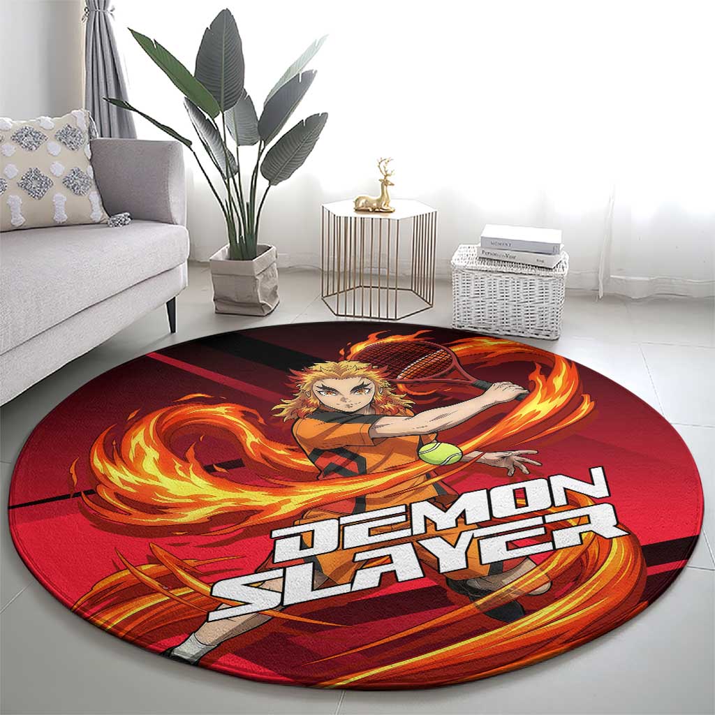 Kyojuro Rengoku Flame Rally Round Carpet Sporty Anime Mashup Style