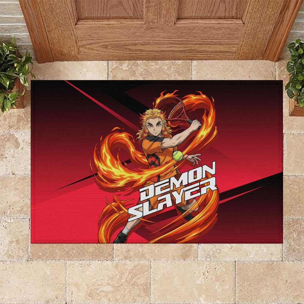 Kyojuro Rengoku Flame Rally Rubber Doormat Sporty Anime Mashup Style