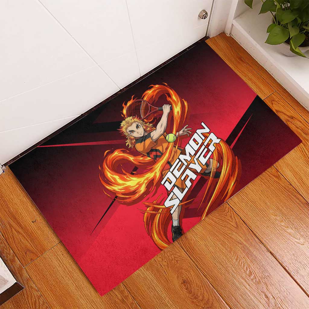 Kyojuro Rengoku Flame Rally Rubber Doormat Sporty Anime Mashup Style