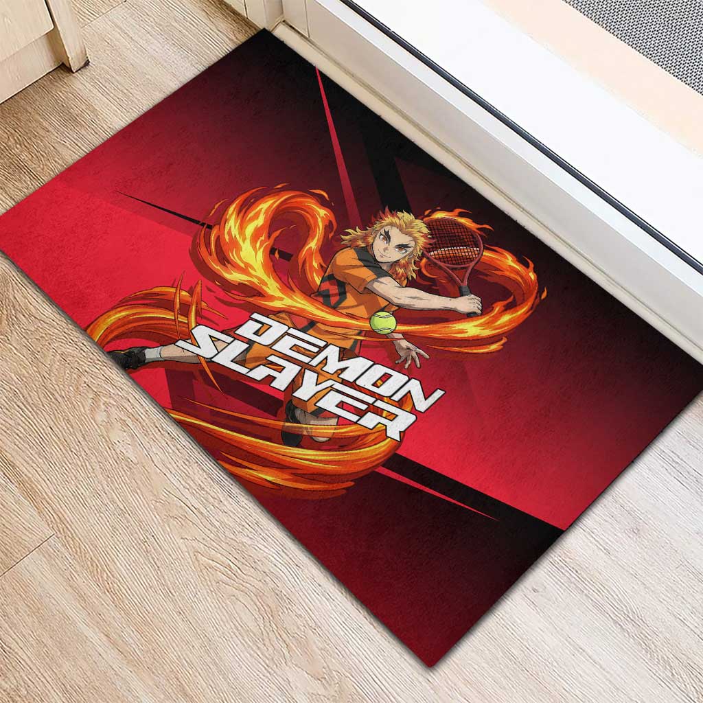 Kyojuro Rengoku Flame Rally Rubber Doormat Sporty Anime Mashup Style