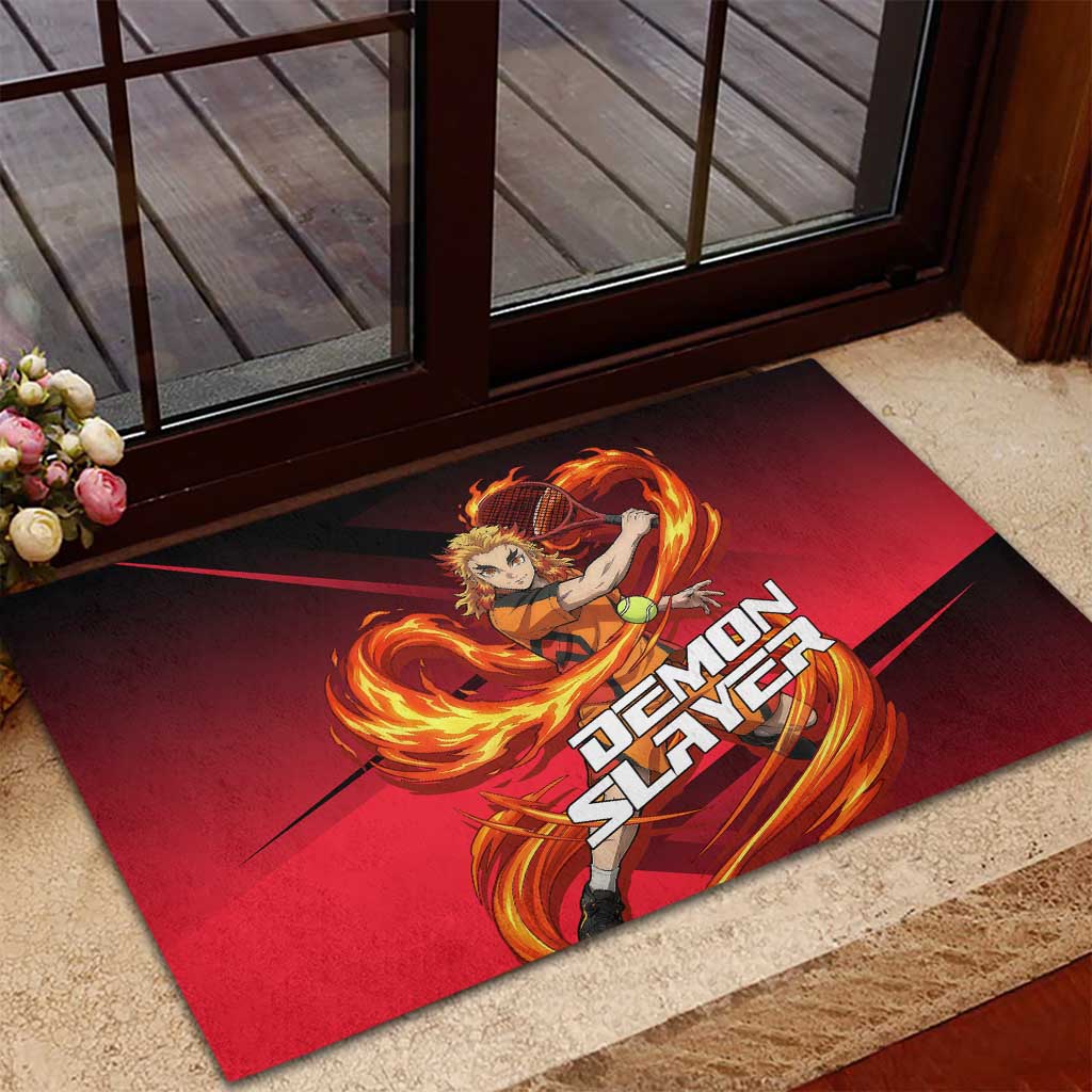 Kyojuro Rengoku Flame Rally Rubber Doormat Sporty Anime Mashup Style
