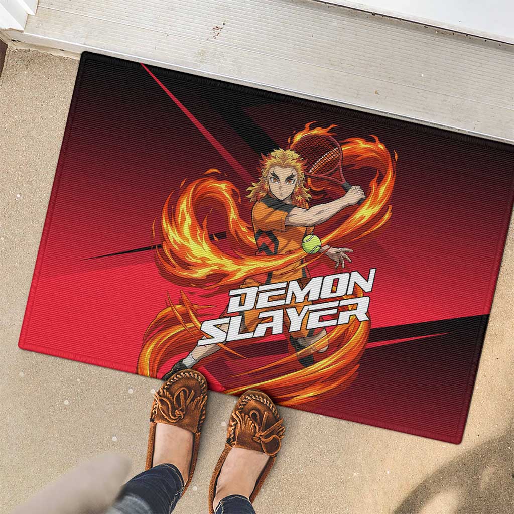Kyojuro Rengoku Flame Rally Rubber Doormat Sporty Anime Mashup Style