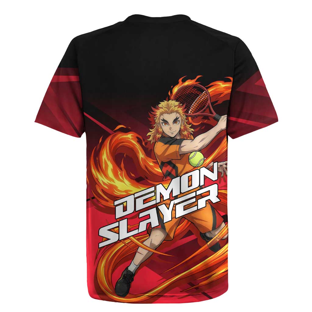 Kyojuro Rengoku Flame Rally Rugby Jersey Sporty Anime Mashup Style