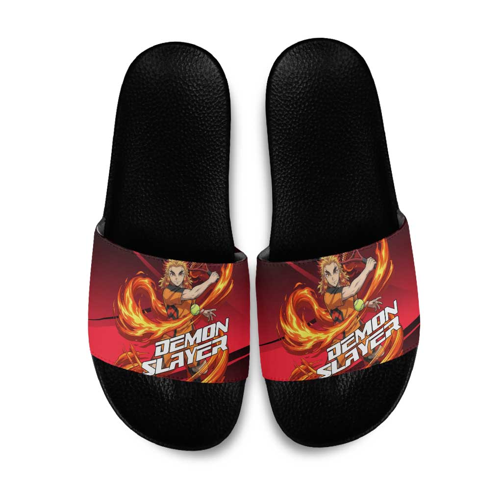 Kyojuro Rengoku Flame Rally Slide Sandals Sporty Anime Mashup Style