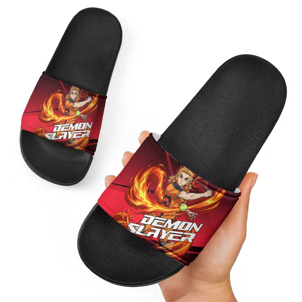 Kyojuro Rengoku Flame Rally Slide Sandals Sporty Anime Mashup Style