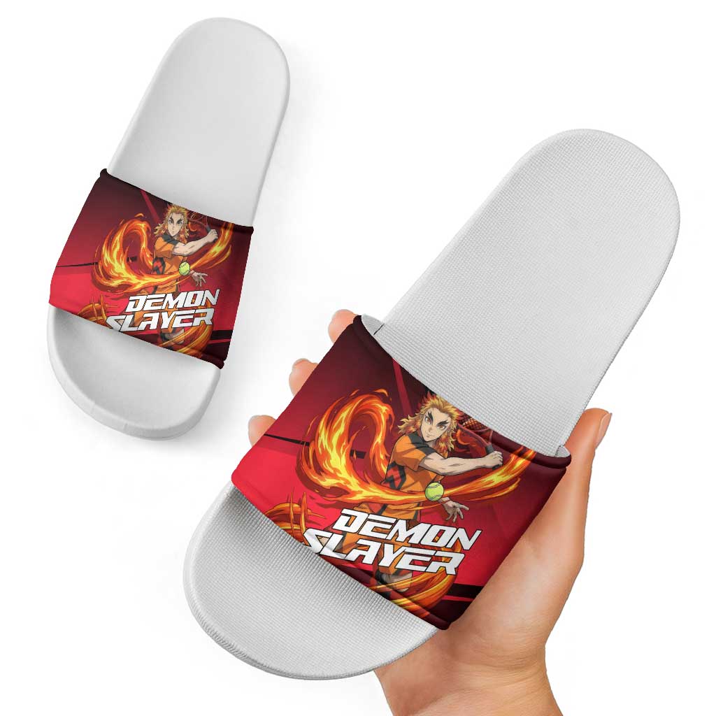Kyojuro Rengoku Flame Rally Slide Sandals Sporty Anime Mashup Style