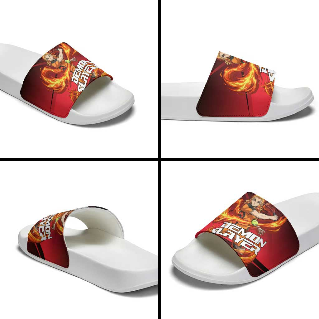 Kyojuro Rengoku Flame Rally Slide Sandals Sporty Anime Mashup Style