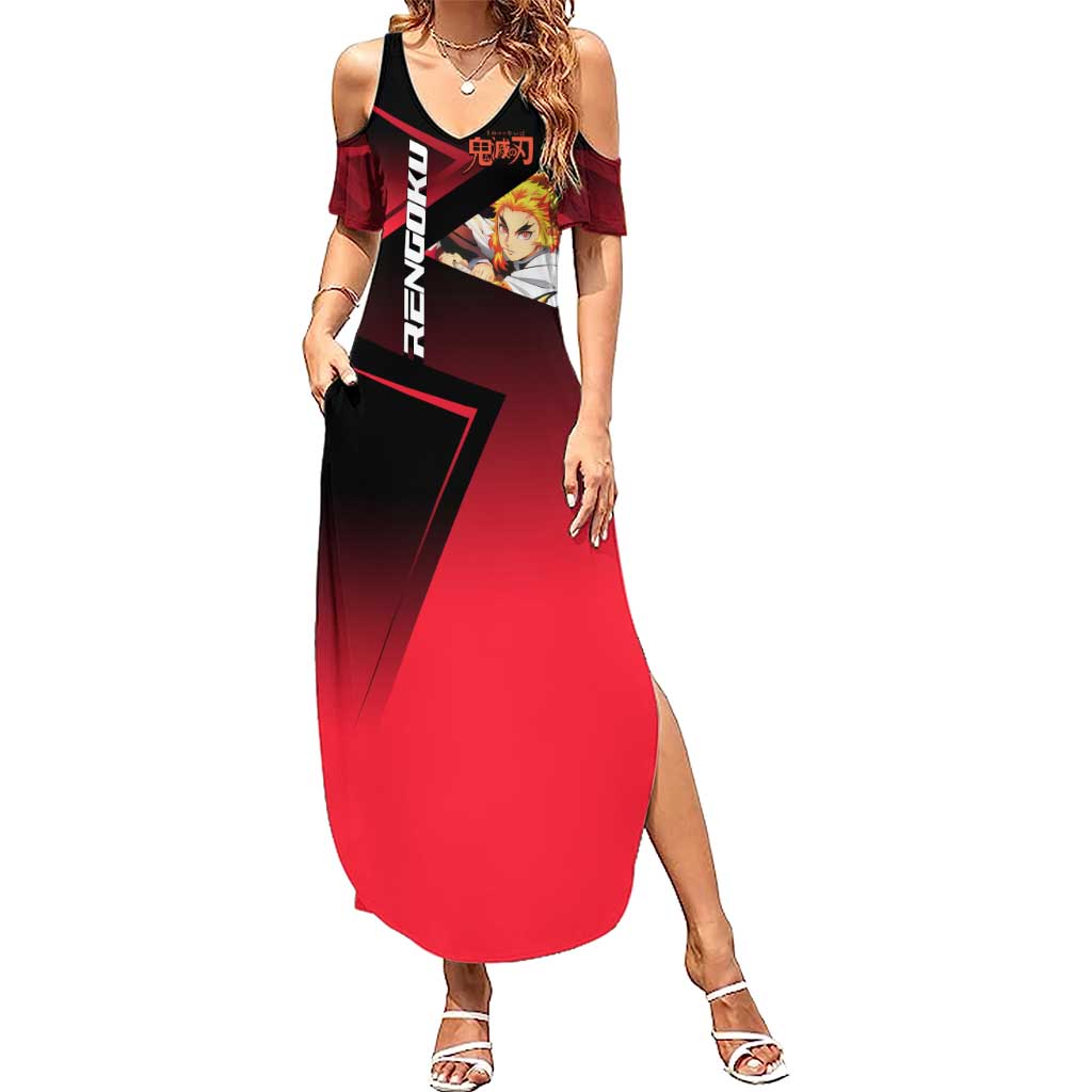 Kyojuro Rengoku Flame Rally Summer Maxi Dress Sporty Anime Mashup Style