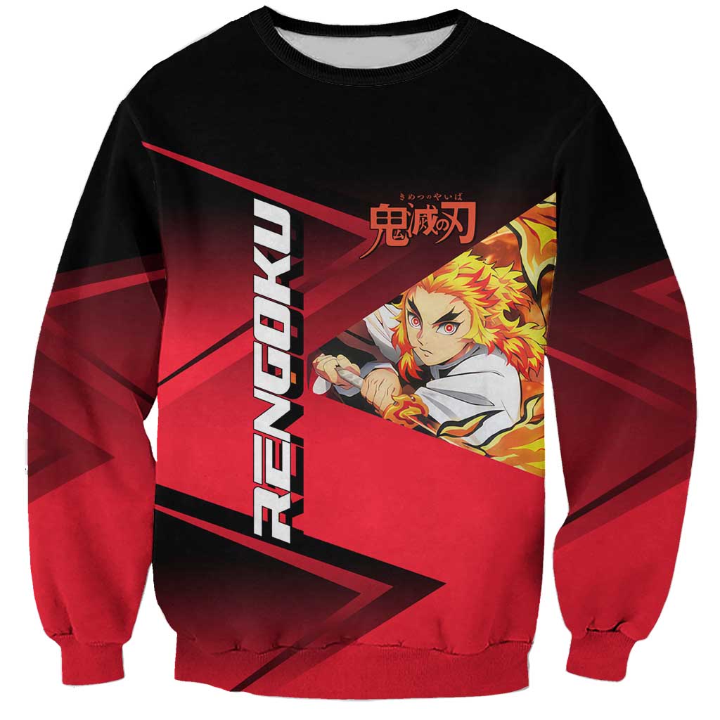 Kyojuro Rengoku Flame Rally Sweatshirt Sporty Anime Mashup Style
