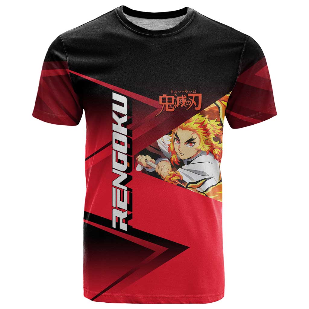 Kyojuro Rengoku Flame Rally T Shirt Sporty Anime Mashup Style