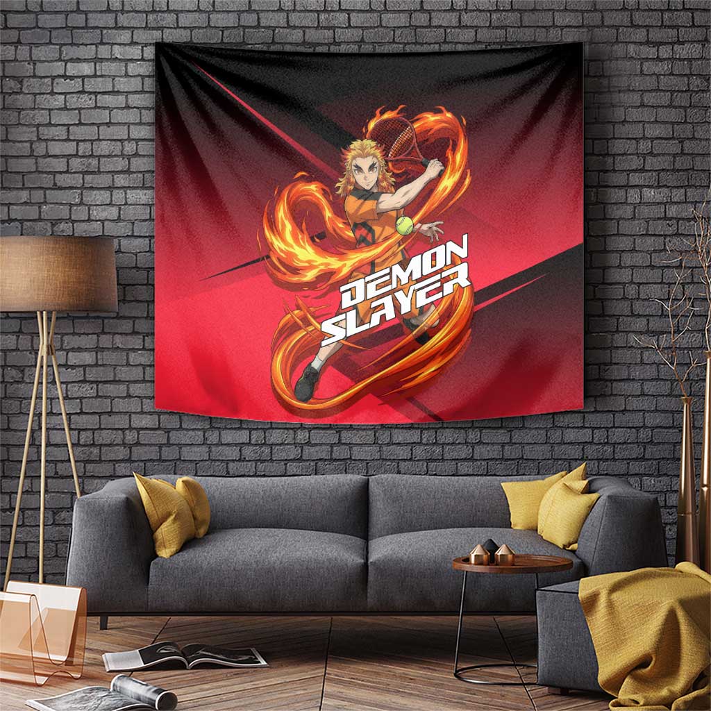 Kyojuro Rengoku Flame Rally Tapestry Sporty Anime Mashup Style